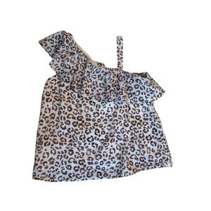 Janie and Jack Brown Leopard Print Ruffle Top